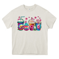 Cream tie dye hippie coffee cups Heavy Core Tee - Jasminsmagicworld