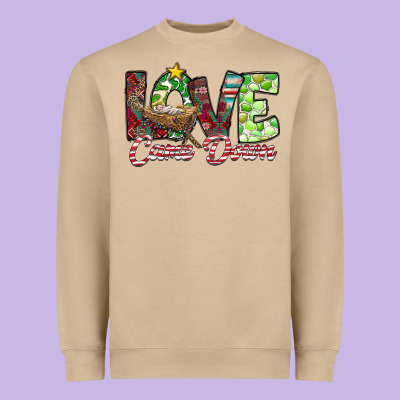Love Came Down Heavyweight Sweatshirt Designed By Cowhidedigitalart