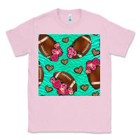 Bubblegum Pink American Football roses and hearts Classic Tee - NancyCooperArtShop
