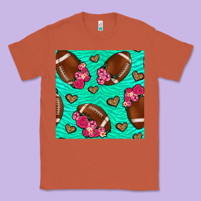 American Football Roses And Hearts Classic Tee Designed By Nancycooperartshop