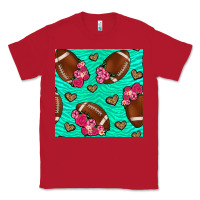 Red American Football roses and hearts Classic Tee - NancyCooperArtShop