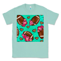 Seafoam American Football roses and hearts Classic Tee - NancyCooperArtShop