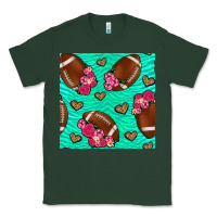 Sports Green American Football roses and hearts Classic Tee - NancyCooperArtShop