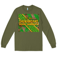 Army Green Let the shenanigans begin shamrock tumbler Long Sleeve Tee - HowdyJamesFarm