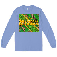 Colony Blue Let the shenanigans begin shamrock tumbler Long Sleeve Tee - HowdyJamesFarm