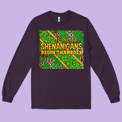 Let The Shenanigans Begin Shamrock Tumbler Long Sleeve Tee Designed By Howdyjamesfarm