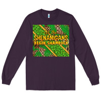 Plum Let the shenanigans begin shamrock tumbler Long Sleeve Tee - HowdyJamesFarm
