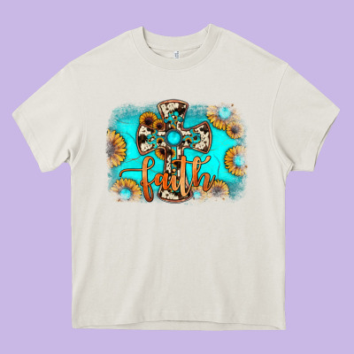 Faith Cross Heavy Core Tee Designed By Jahusdesignshop