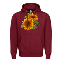 Soraya Sunflower Zipper Hoodie | Teevron