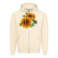Sandshell Soraya Sunflower Zipper Hoodie - LillyAllenDesigns