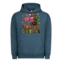 Pigment Midnight Navy flamingo merry christmas Urban Hoodie - AdoDesignShop