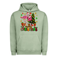 Pigment Oil Green flamingo merry christmas Urban Hoodie - AdoDesignShop
