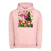 Pigment Salmon flamingo merry christmas Urban Hoodie - AdoDesignShop