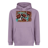 Lavender American football leopard cowhide turquoise  leather background Heavyweight Hoodie - BarkalooDesign