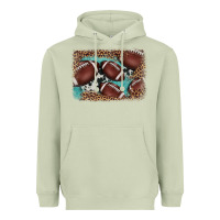Matcha American football leopard cowhide turquoise  leather background Heavyweight Hoodie - BarkalooDesign