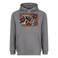 Storm American football leopard cowhide turquoise  leather background Heavyweight Hoodie - BarkalooDesign