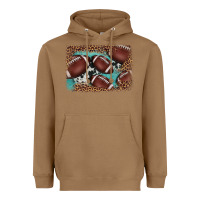 Toasted Coconut American football leopard cowhide turquoise  leather background Heavyweight Hoodie - BarkalooDesign