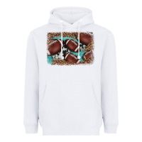 White American football leopard cowhide turquoise  leather background Heavyweight Hoodie - BarkalooDesign