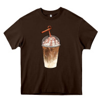 Chocolate Brown iced coffee with cream Heavy Core Tee - BarkalooDesign