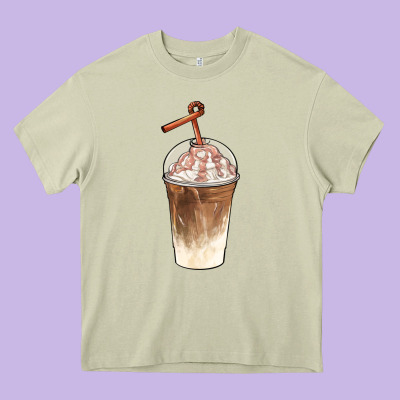 Iced Coffee With Cream Heavy Core Tee Designed By Barkaloodesign