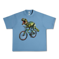 Pebble Blue t rex dinosaur riding dinosaur Urban Heavy Tee - RanaPortraitStore