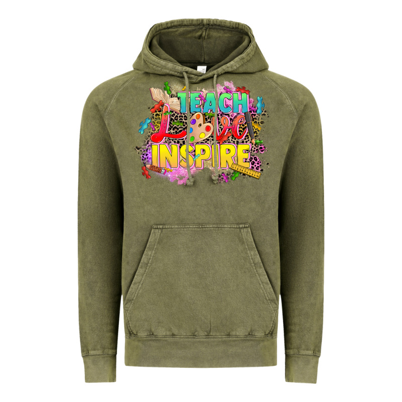 Teach Love Inspire Vintage Hoodie by CowGirlArtShop | Teevron