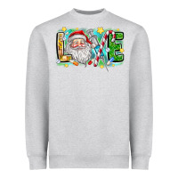 Heather Grey Love Santa Heavyweight Sweatshirt - CowhideDigitalArt