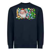 Navy Love Santa Heavyweight Sweatshirt - CowhideDigitalArt