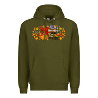 Army Green give thanks to the lord for he is good Premium Hoodie - CowhideDigitalArt