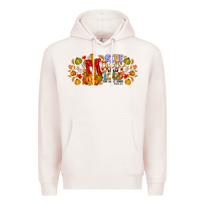 Give Thanks To The Lord For He Is Good Premium Hoodie by CowhideDigitalArt | Teevron