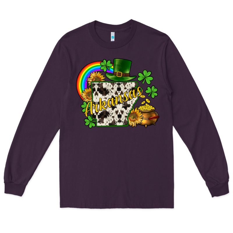 Arkansas Map St. Patrick's Long Sleeve Tee by CowGirlArtShop | Teevron