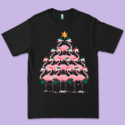 Christmas Tree Flamingo Premium Tee Designed By Bettercallsaul
