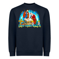 Navy Love Came Down Heavyweight Sweatshirt - CowhideDigitalArt