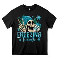 Black freezing to death winter skull Heavy Core Tee - Jasminsmagicworld