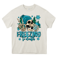 Cream freezing to death winter skull Heavy Core Tee - Jasminsmagicworld