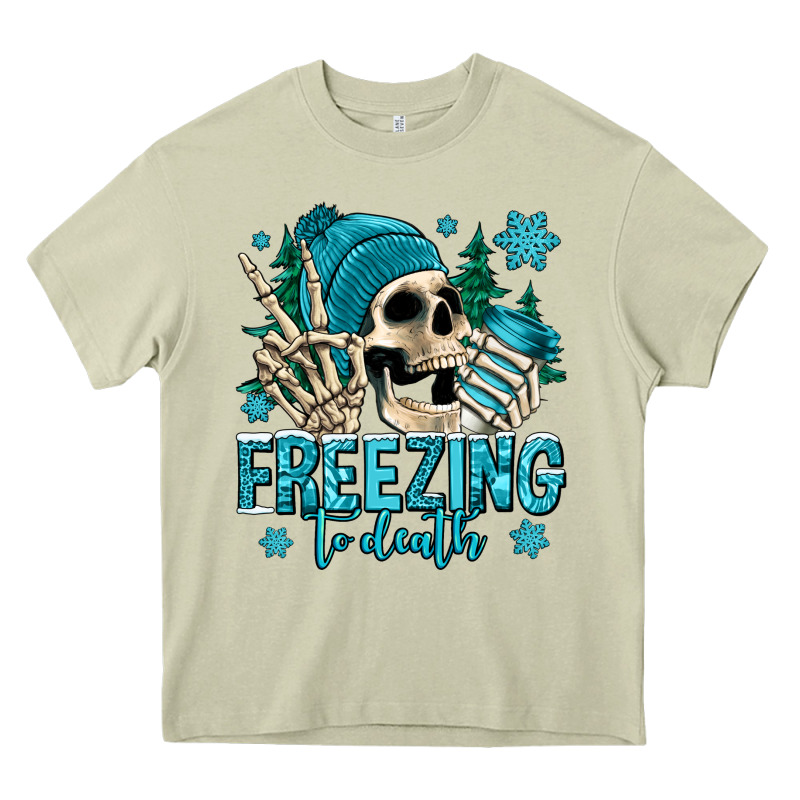 Freezing To Death Winter Skull Heavy Core Tee by Jasminsmagicworld | Teevron