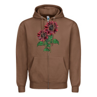 Chestnut 2 Chocolate sunflower Zipper Hoodie - LillyAllenDesigns