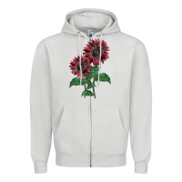 Dove Grey 2 Chocolate sunflower Zipper Hoodie - LillyAllenDesigns