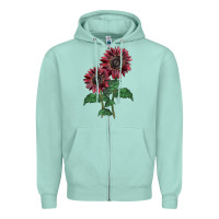 Seafoam 2 Chocolate sunflower Zipper Hoodie - LillyAllenDesigns