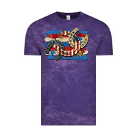 Cloud Purple 4th of july horseshoe Vintage Tee - CowGirlArtShop