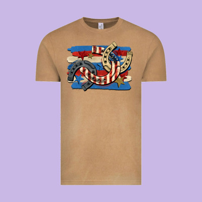 4th Of July Horseshoe Vintage Tee Designed By Cowgirlartshop