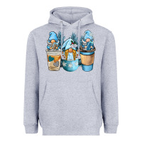 Heather Grey winter coffee gnome Heavyweight Hoodie - BarkalooDesign