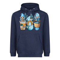 Navy winter coffee gnome Heavyweight Hoodie - BarkalooDesign