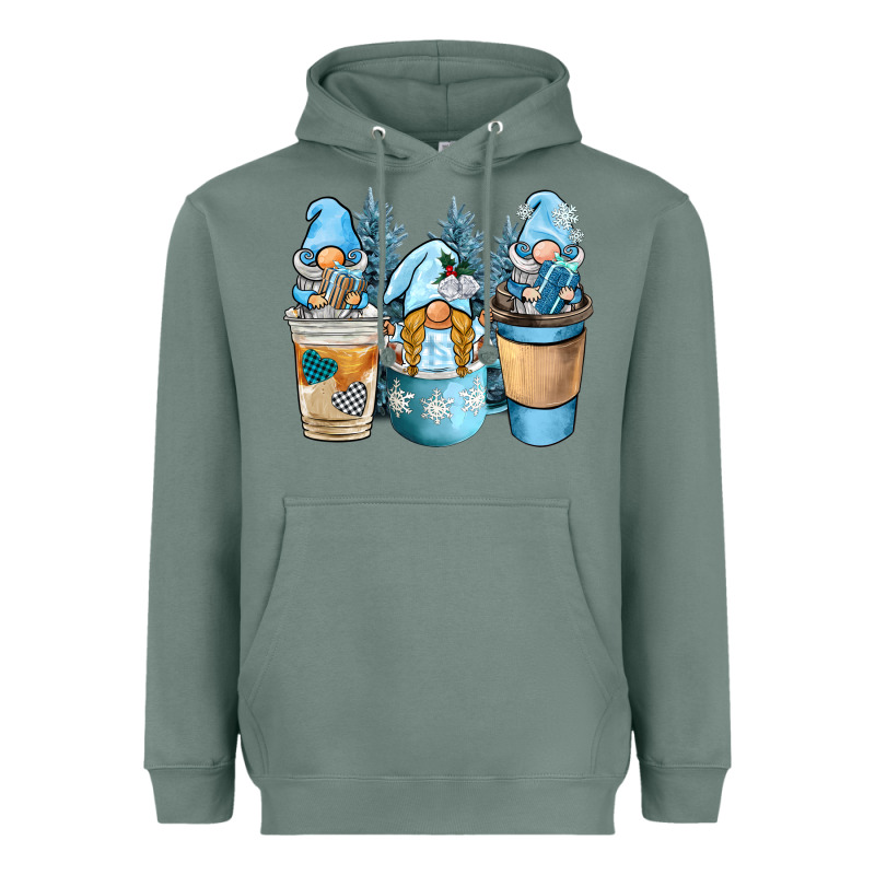 Winter Coffee Gnome Heavyweight Hoodie by BarkalooDesign | Teevron