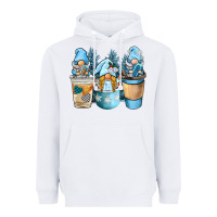 White winter coffee gnome Heavyweight Hoodie - BarkalooDesign