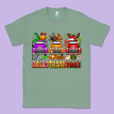 Hallothanksmas Trucks Classic Tee Designed By Texasbilliewilder