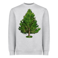 Heather Grey White Pine Tree Illustrations Heavyweight Sweatshirt - LillyAllenDesigns