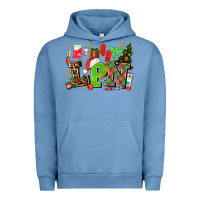 Pigment Pebble Blue lpn christmas nurse with Urban Hoodie - AdoDesignShop