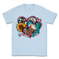 Dusty Blue nurse hearts Classic Tee - Jasminsmagicworld