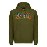 Army Green Happy thanksgiving Premium Hoodie - CowhideDigitalArt